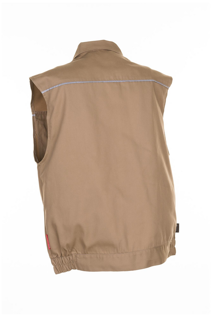 Weste, leichte Jacke, Beige, armelloser Rahmen, Reflektierender Streifen
