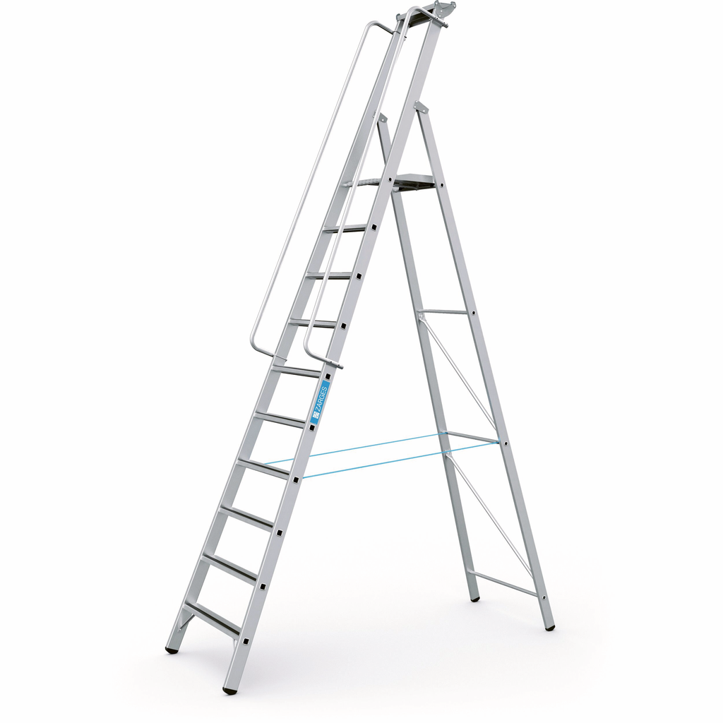 Zarges Stehleiter Meistertritt S 10 Stufen Plattformhöhe 2,59m
