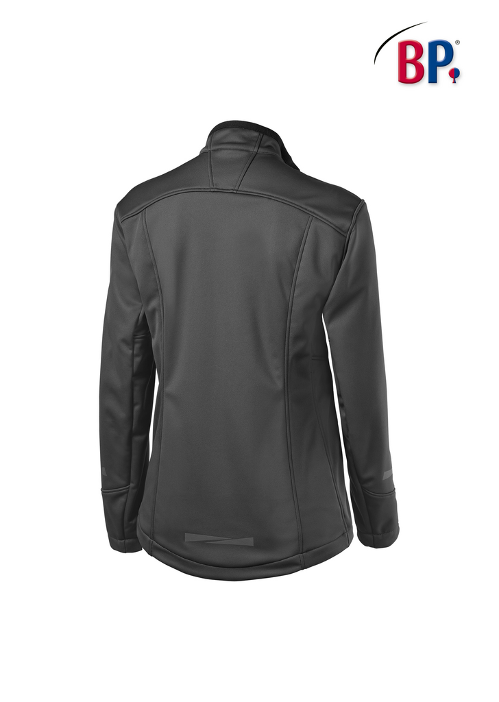 Jacke, Softshell, Dunkelgrau, Rückenansicht, Kragen