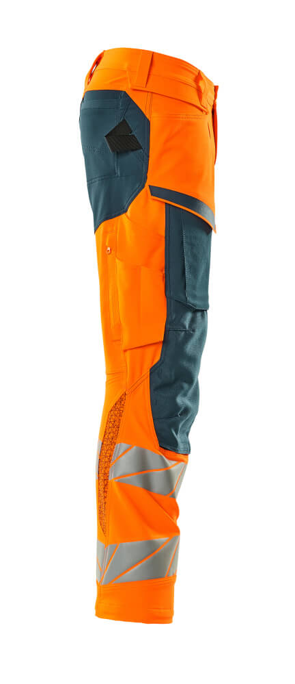 Arbeitshose, Nano-Sicherheitshose, hohe Sichtbarkeit, Orangene Farbe, Reflektorstreifen