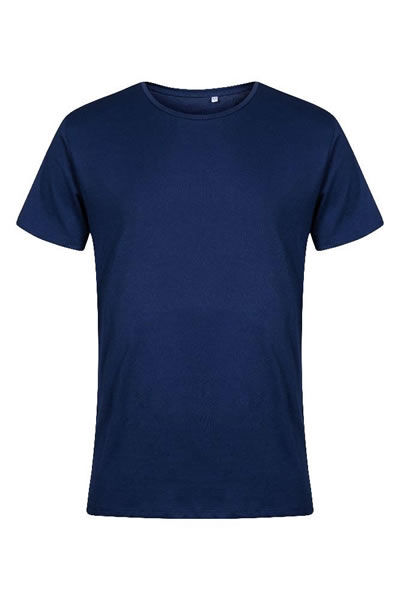 T-Shirt, Kurzarm, Uni-Farbe, Navy, Oberteil