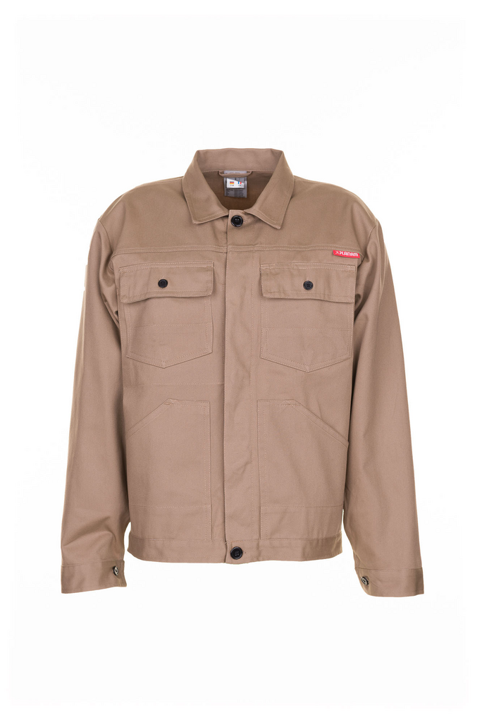 jacke, arbeitsjacke, khaki, knöpfe, taschen