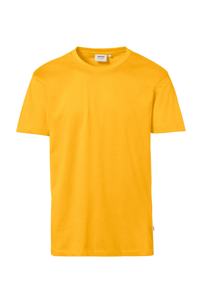 t-shirt, kurzarm, uni-farbe, gelb, rundhals