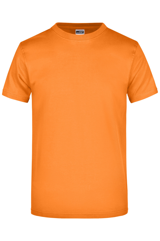 T-Shirt, Orange, Baumwolle, Kurzarm, Rundhals