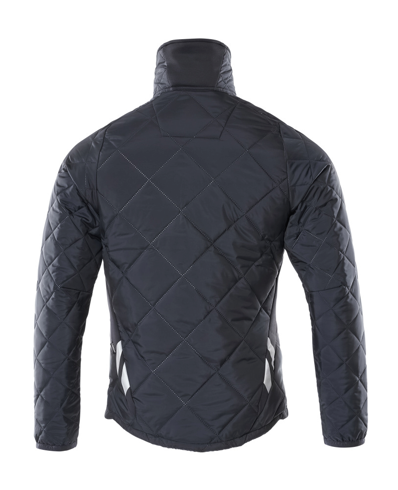 jacke, puffer, qulited, dunkelblau, hochkragen