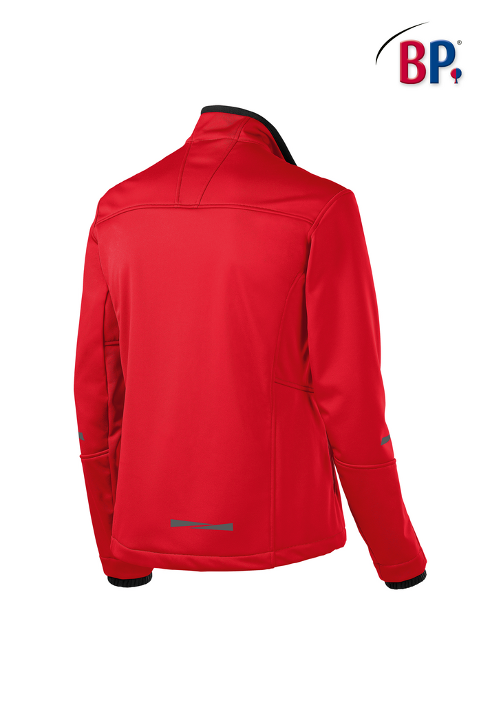 jacke, rot, softshell, langarm, revers