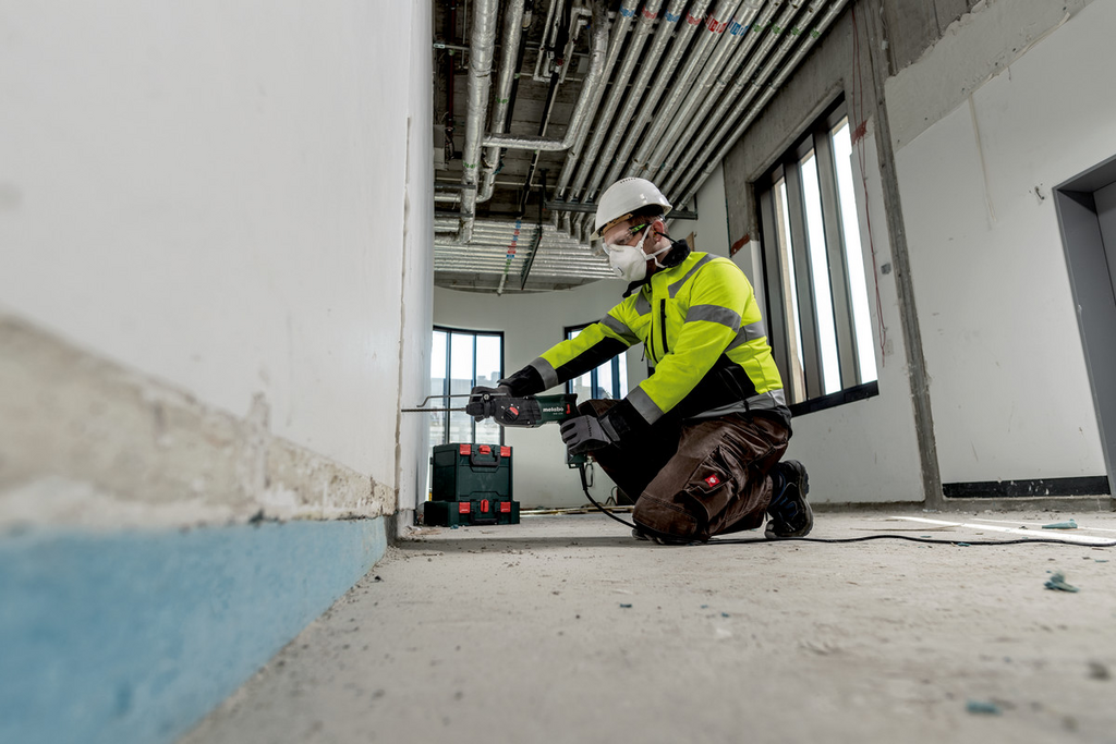 construction, safety, drill, worker, high-visibility