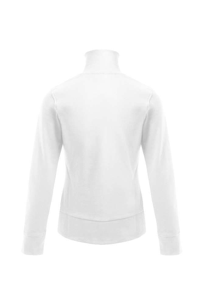 weiß, langarm, Rollkragen, Pullover, Kleidung