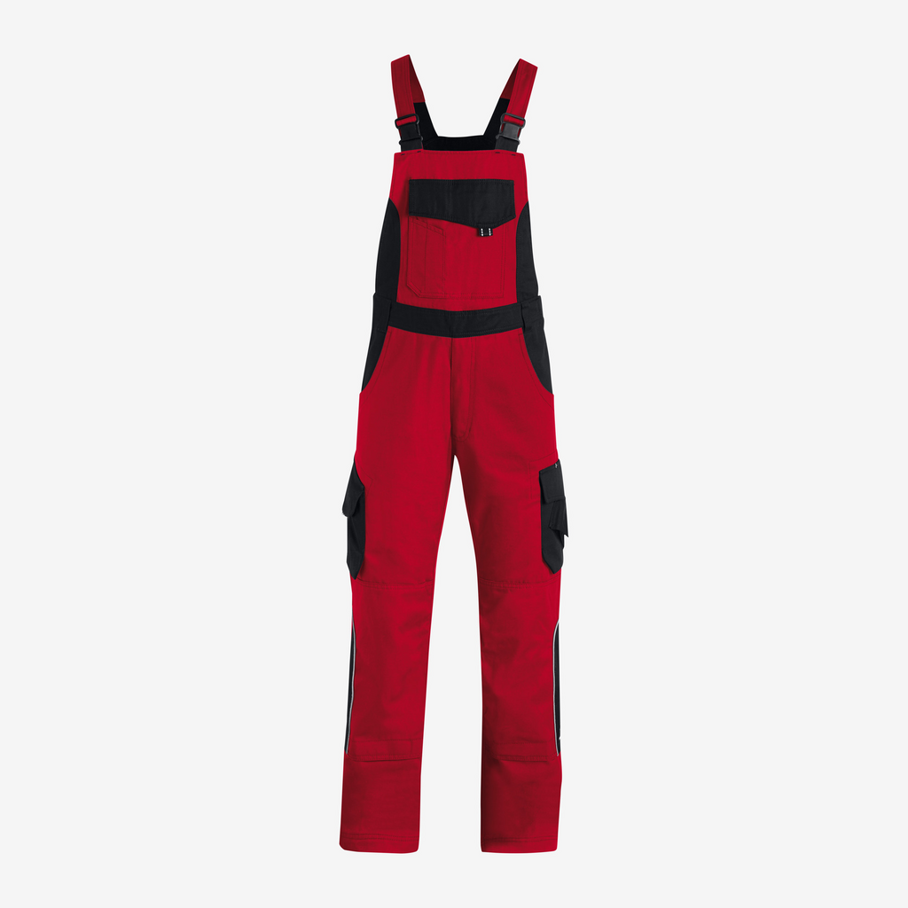 ropa arbeit, latzhose, rot, schwarz, tasche