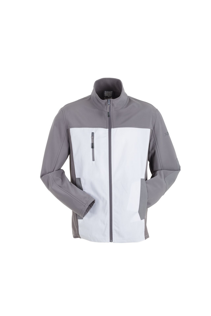 Jacket, Softshell, Grau, Weißes Panel, Reißverschluss Tasche