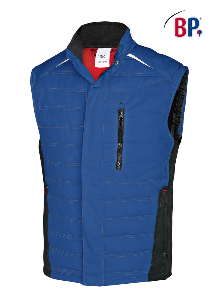 Gilet, Blau, Schwarz, Fronttasche, Reißverschluss