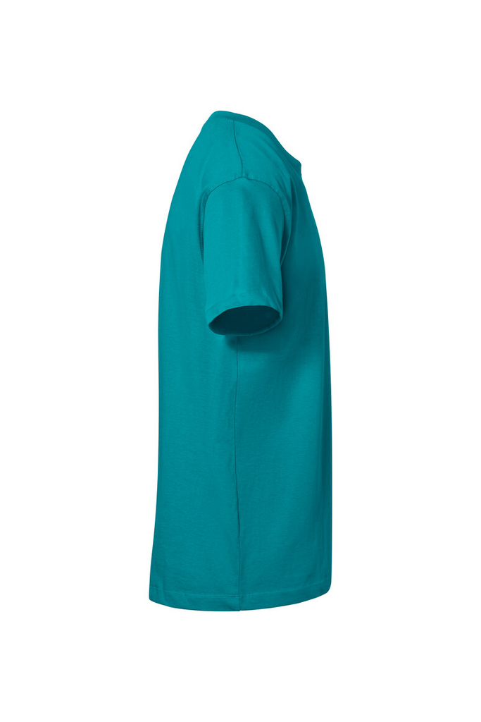 t-shirt, teal, kurzarm, rundhals, einfarbig