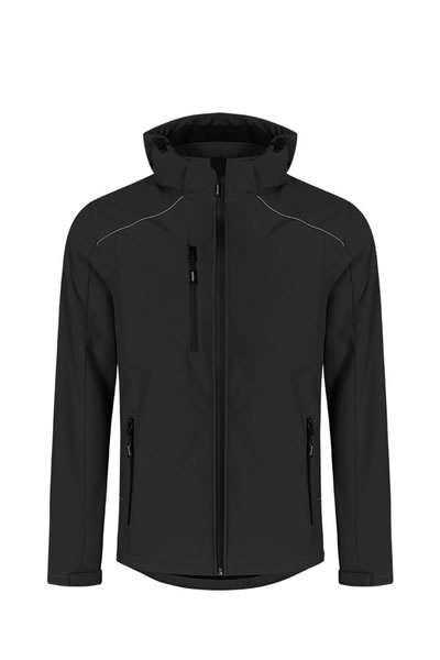 jacke, softshell, herren, schwarz, tageslampe
