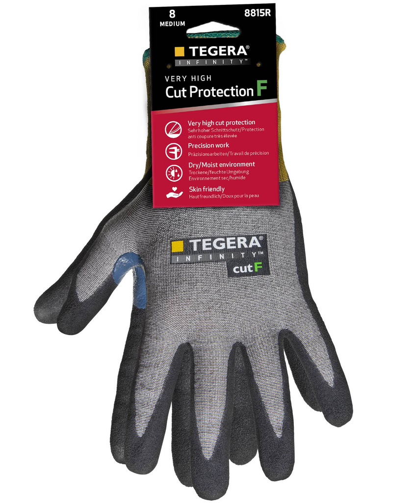 handschuhe, Arbeitshandschuhe, Schnittschutz, Polymergriff, Grau-Schwarz