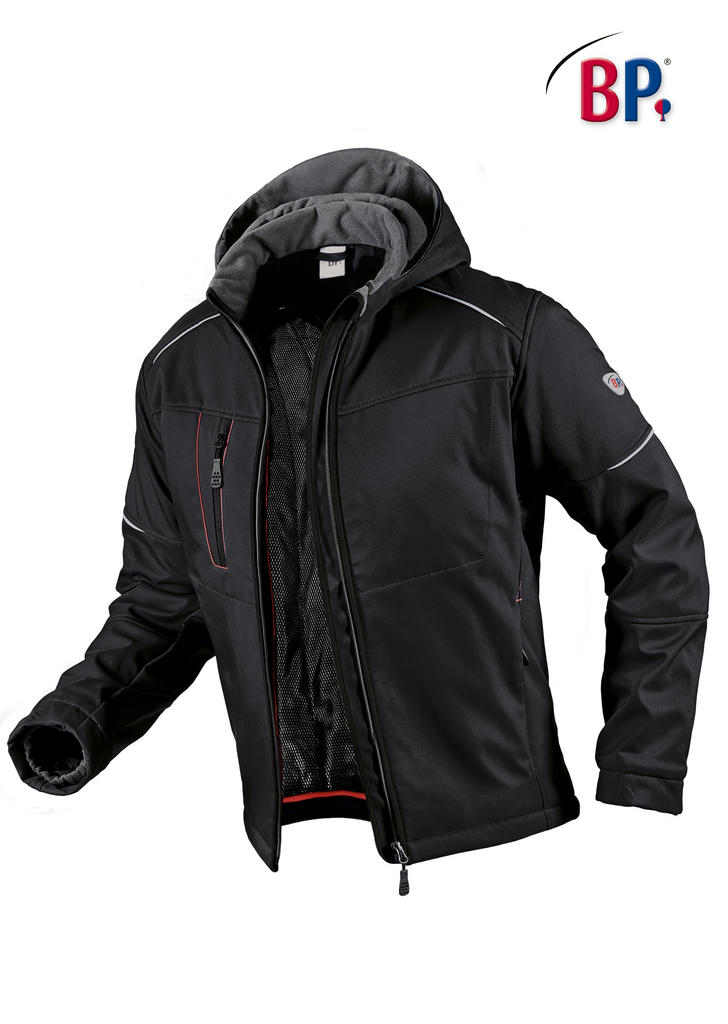 Winterjacke, Softshell, Reißverschluss, Kapuze, Puffer?