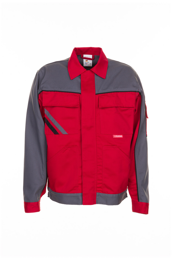 jacke, Arbeitsjacke, rot, grau, taschen