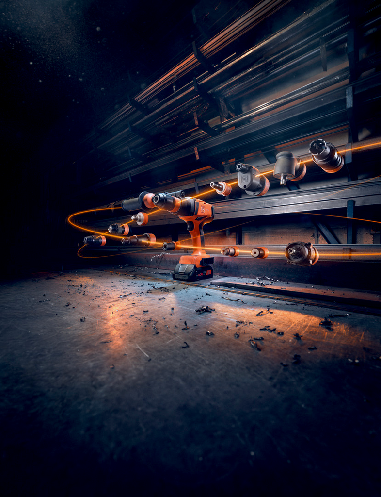 Akku-Bohrschrauber, Schraubendreher, Werkzeug, Kabellos, Orange