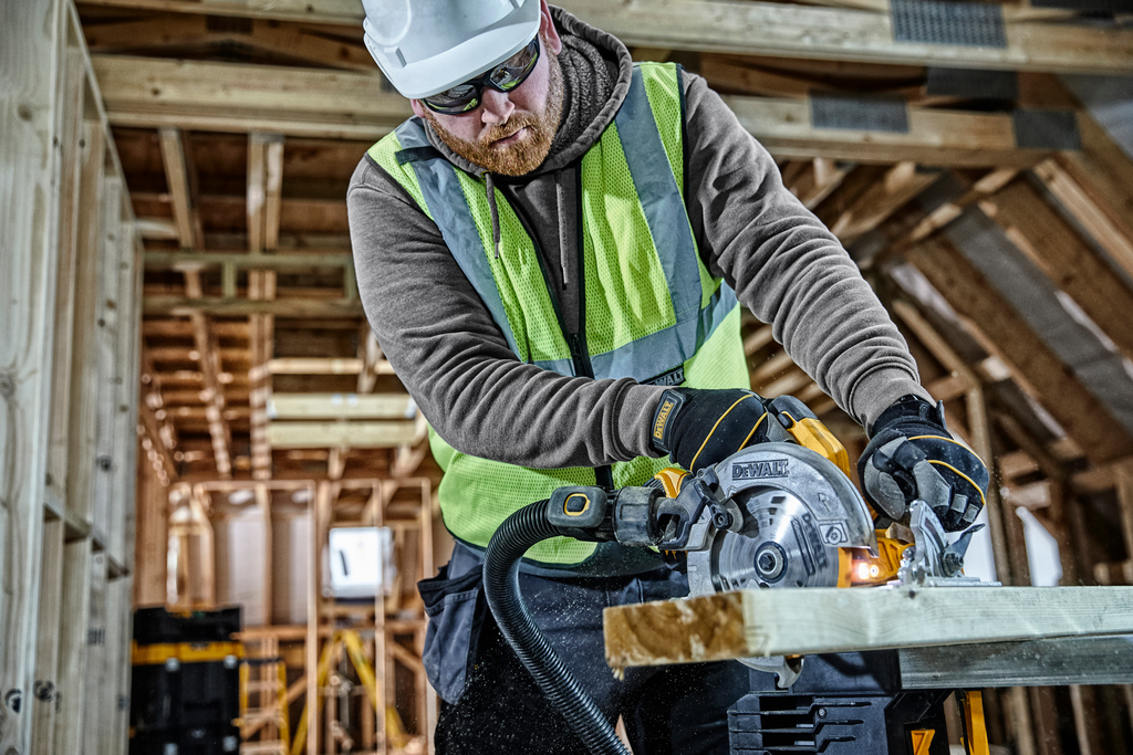 konstruktion, Sägebereich, Baustelle, Sicherheitsausrüstung, Holzbearbeitung