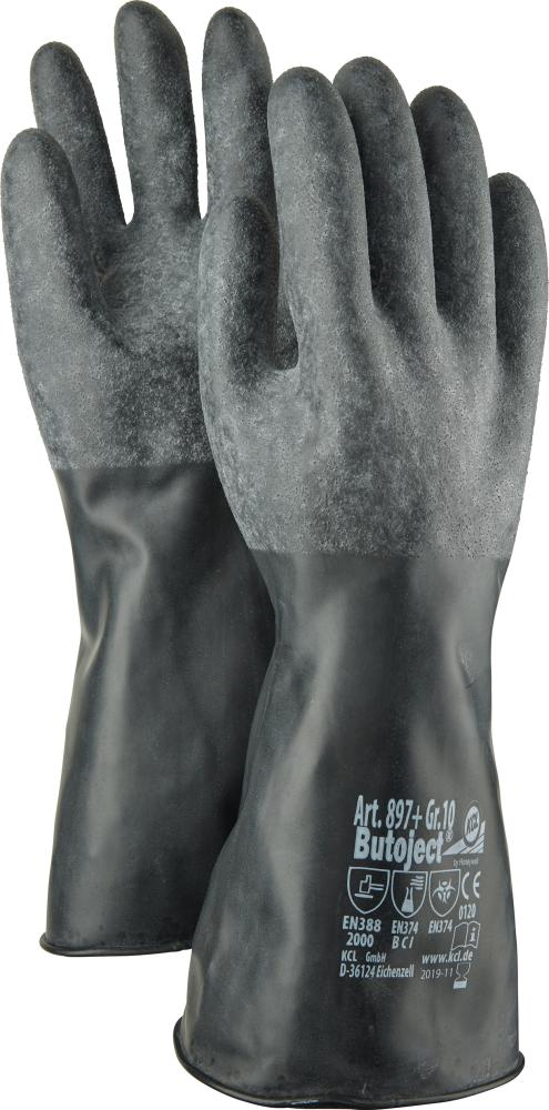 Gummi Handschuh, Schutzhandschuh, Nitril/Neopren Material, Schwarz, Arbeits-/Kochhandschuh