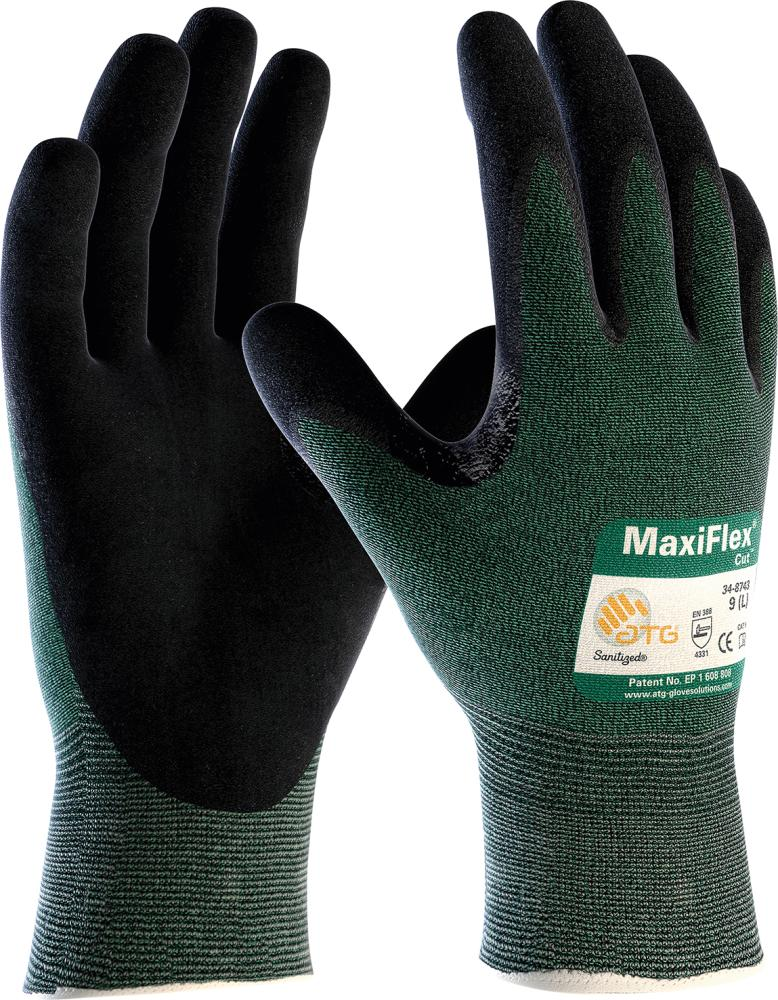 Nitrile gloves, Gardening gloves, Green-Black, Non-slip, Work gloves, Nitrile gloves, Größenunterschiede, Grün-schwarz, Sanitized, Haltbar