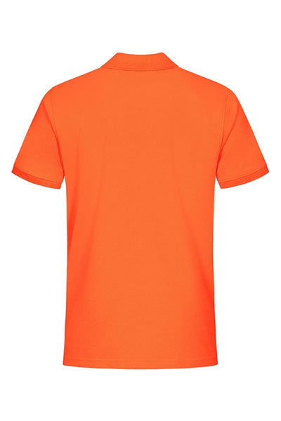 Polohemd, orange, kurzarm, Halsausschnitt, unifarben
