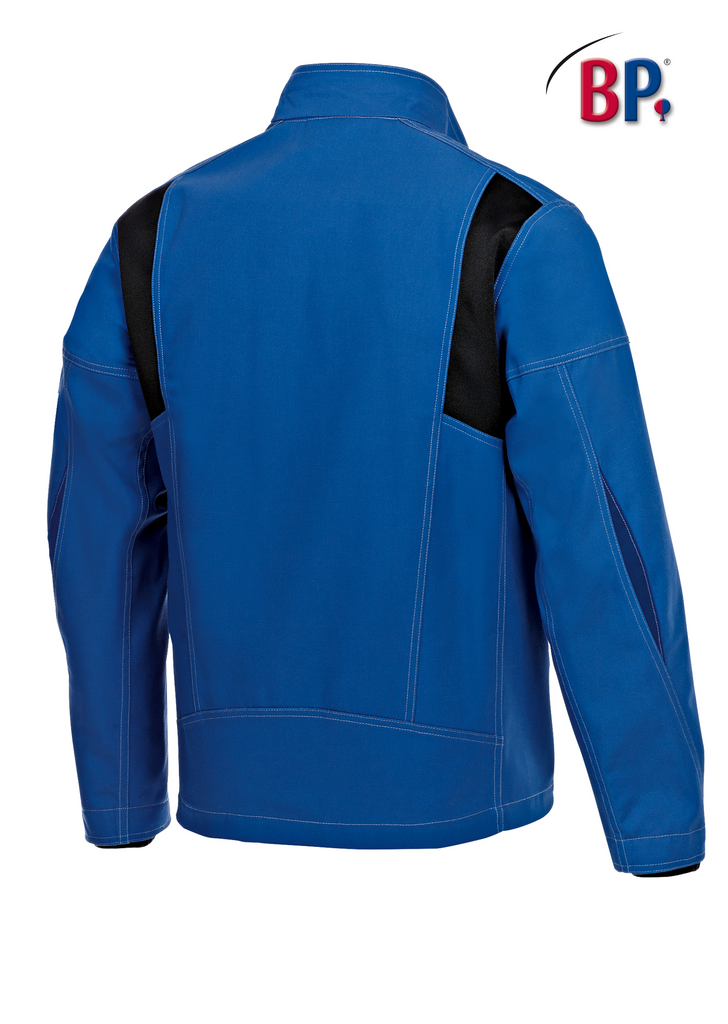 jacke, blau, arbeitsjacke, stichnaht, reissverschluss