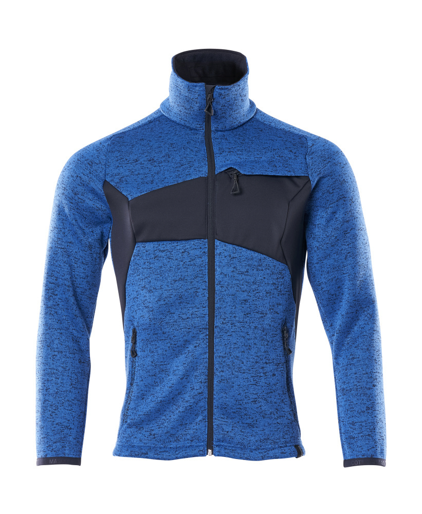 Fleecejacke, Fahrradjacke, Reißverschluss, Klettverschluss, BlauSchwarz