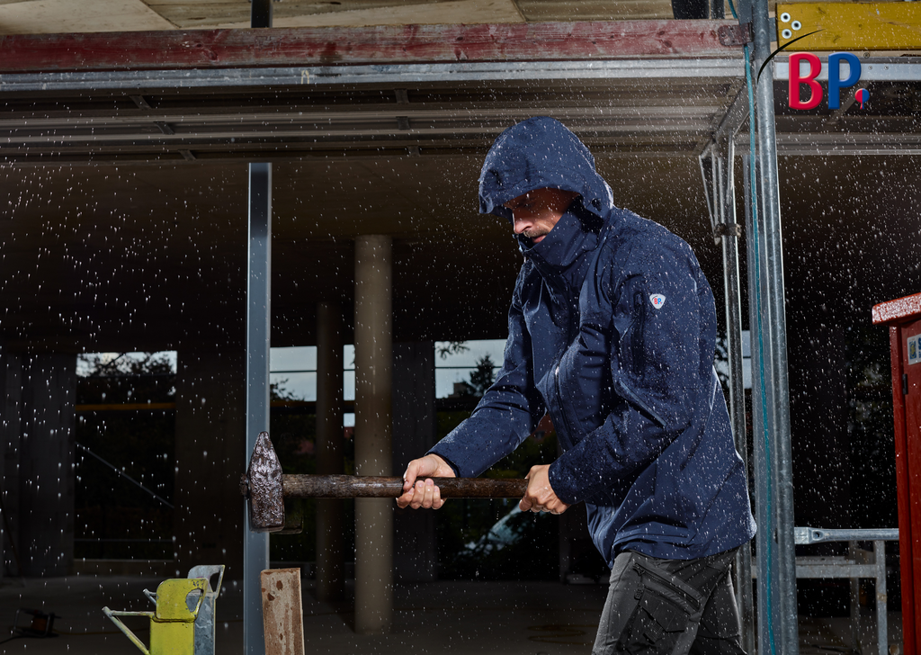 Regenmantel, Hoodie, Arbeitsjacke, Schwarz, Baustellenjacke