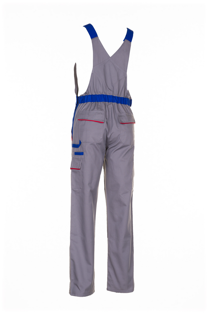 werkoverall, arbeitskleidung, grau, blau-accent, Taschen
