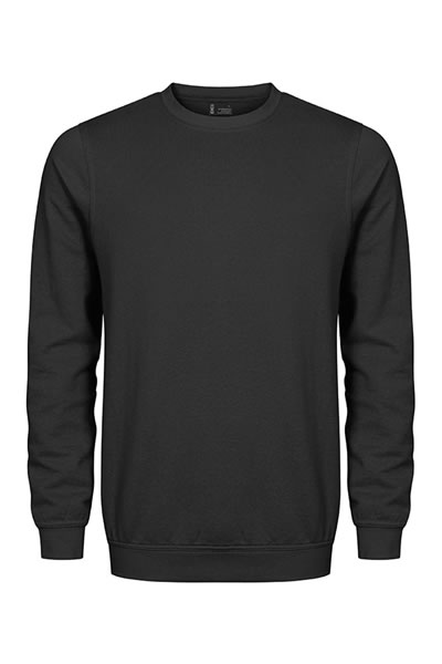 Sweatshirt, Langarm, Rundhalsausschnitt, Dunkelgrau, Uni/Glatt