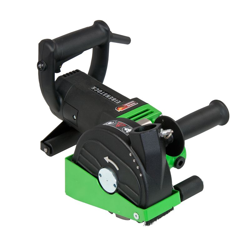 strapper, electric sander, green, dust brush, handle