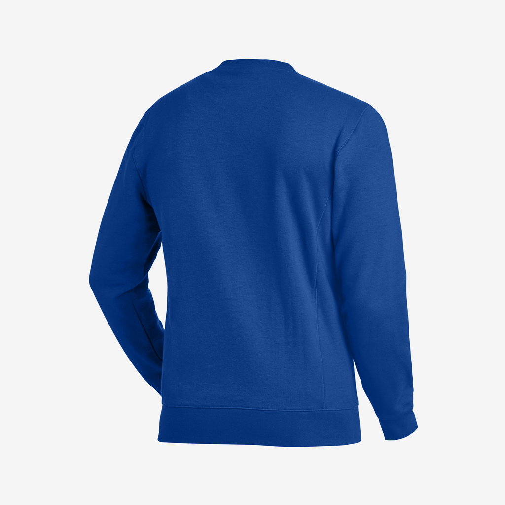 langsame, blau, langarmshirt, pullover, unifarben