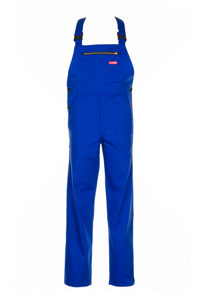 Overall blue bib überzüge, Blaues Latzhosen, Vorderer Reißverschluss, Verstellbare Träger, Knopfseitige Belüftung