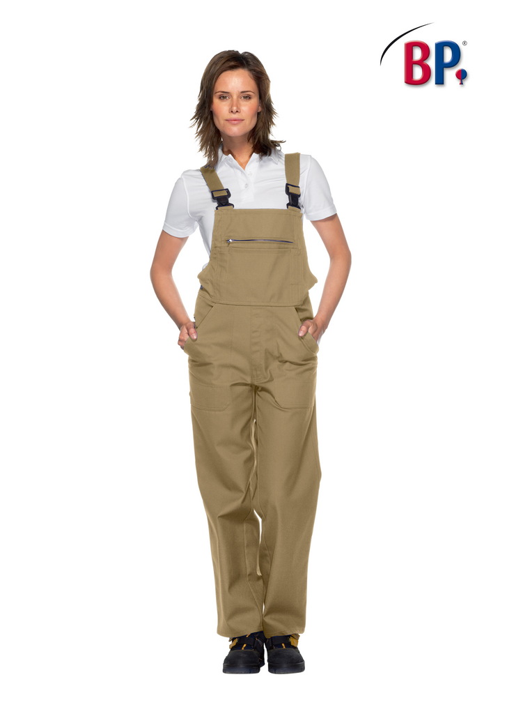 Gesamtoutfit, Latzhose, Khaki, Vorderer Reißverschlussfach, Verstellbare Träger