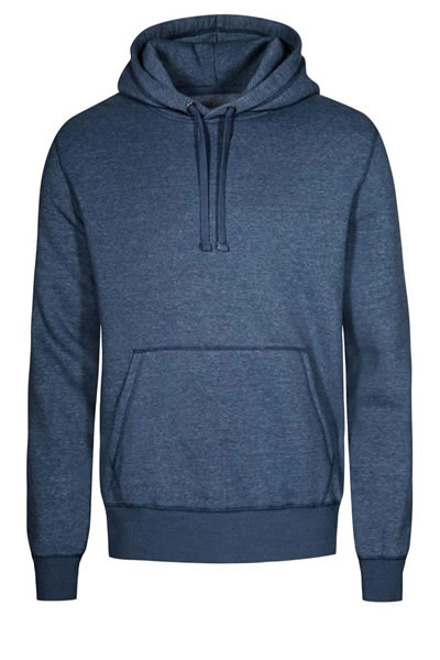 Hoodie, Pullover, Kordelzug, Kängurutasche, Blaue Farbe