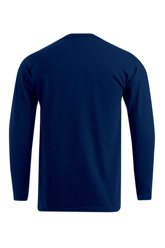 Langarmshirt, marineblau, unifarben, Rundhals, Baumwollmischung