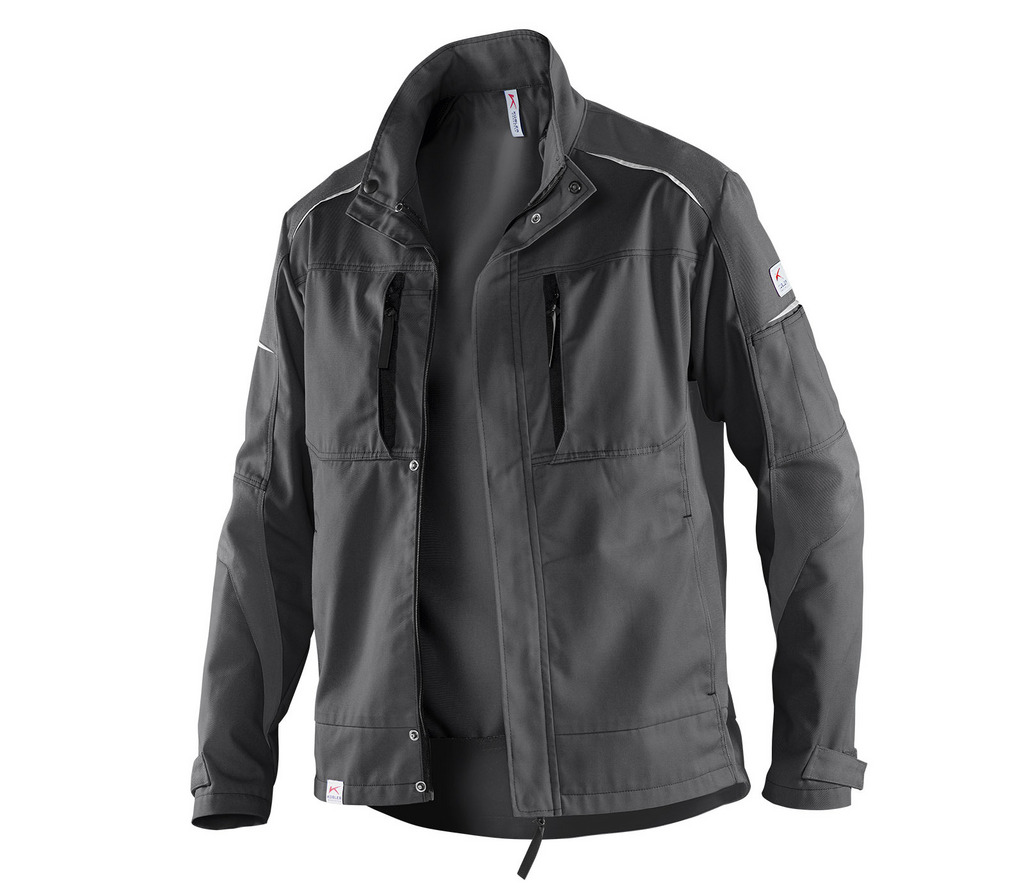 jacke, softshell, grau, taschen, reißverschluss