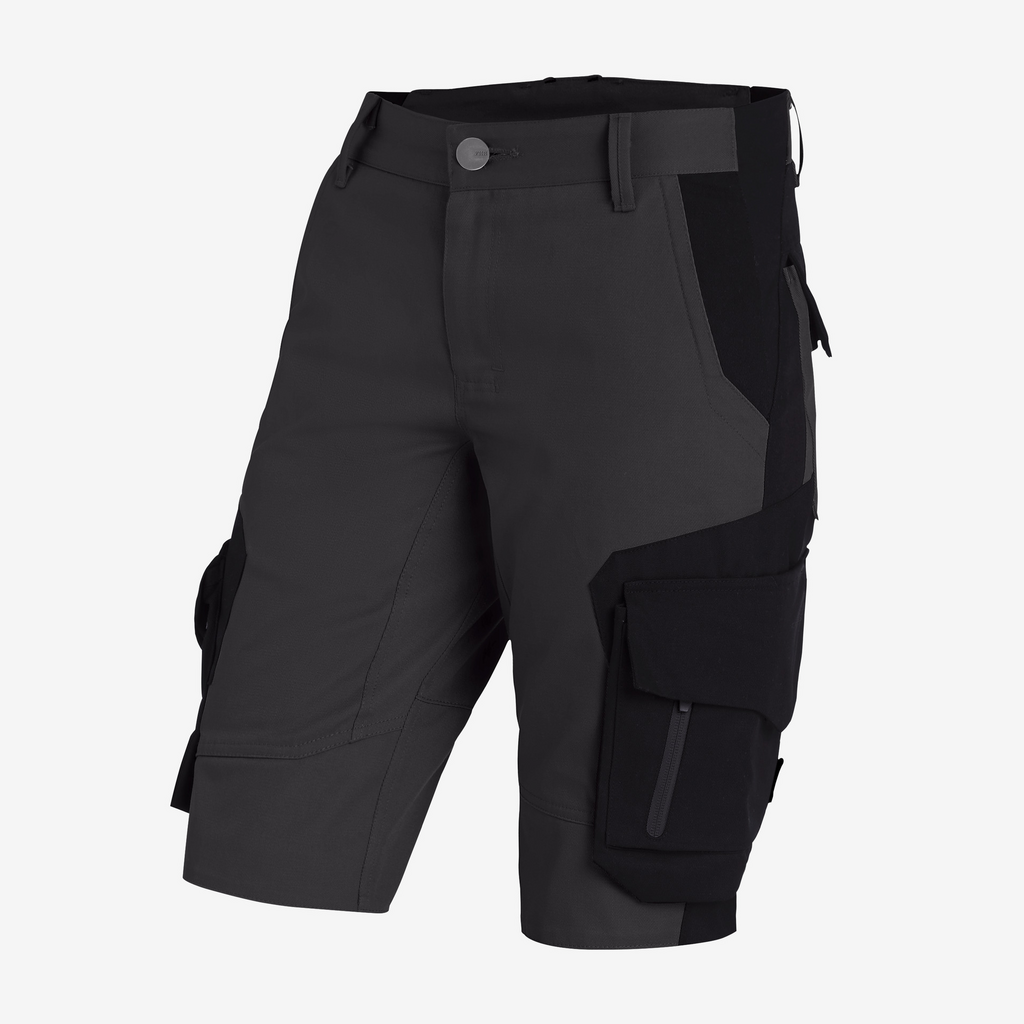 Shorts, Cargo, Knie-Länge, Multi-Taschen, Grau/Schwarz