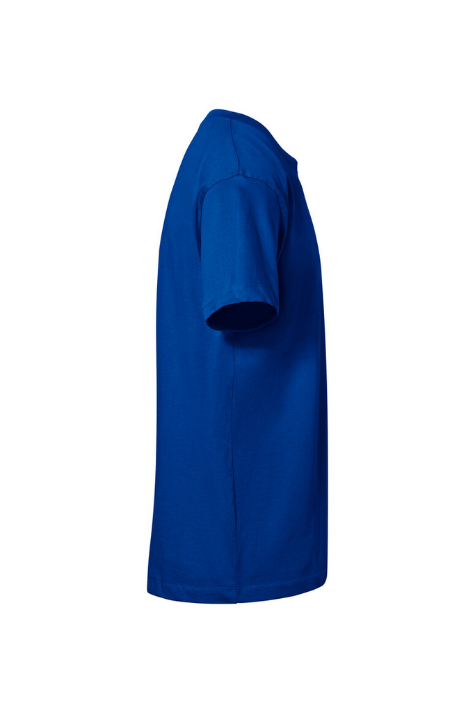 t-shirt, kurzarm, rundehals, baumwolle, blau