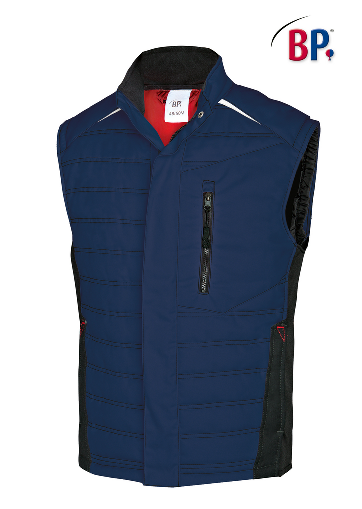 Gilet, Steppweste, Zipper, Neopren/Softshell-Look, Navy