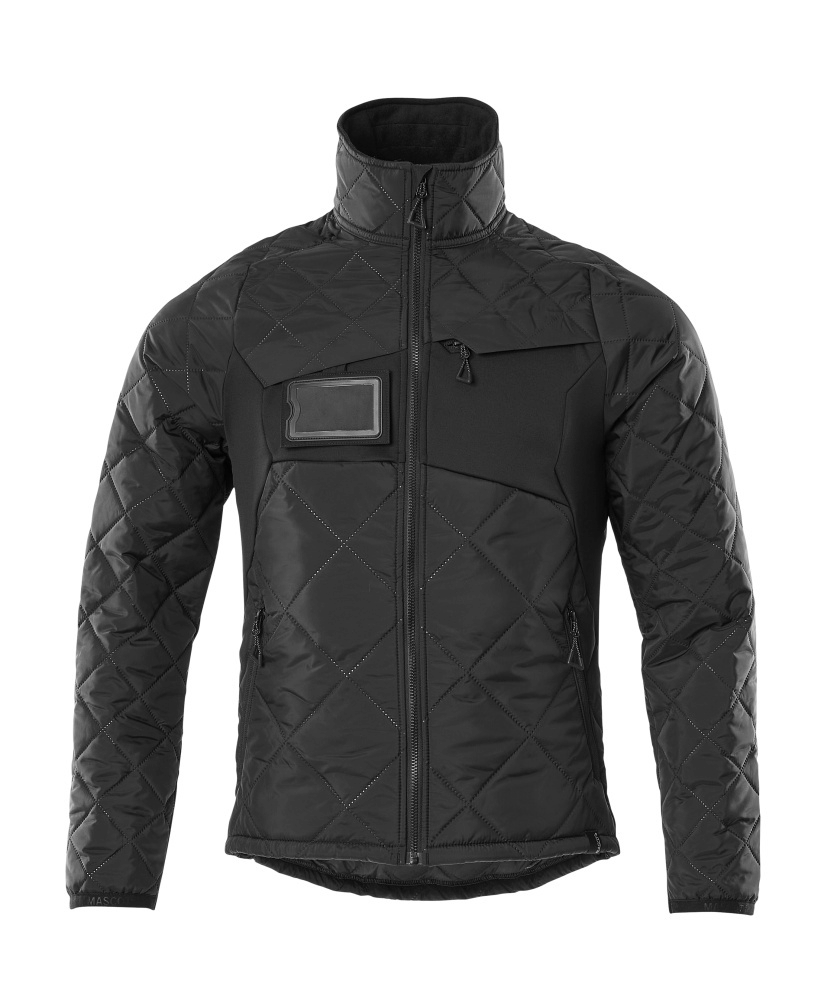 Jacke, Gesteppte, Außenmaterial, Reißverschluss, Schwarz