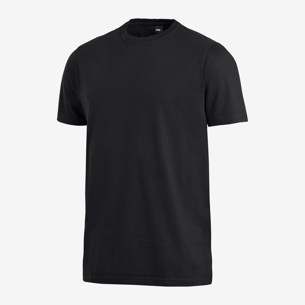 T-Shirt, Kurzarm, Schwarz, Basic, Baumwolle