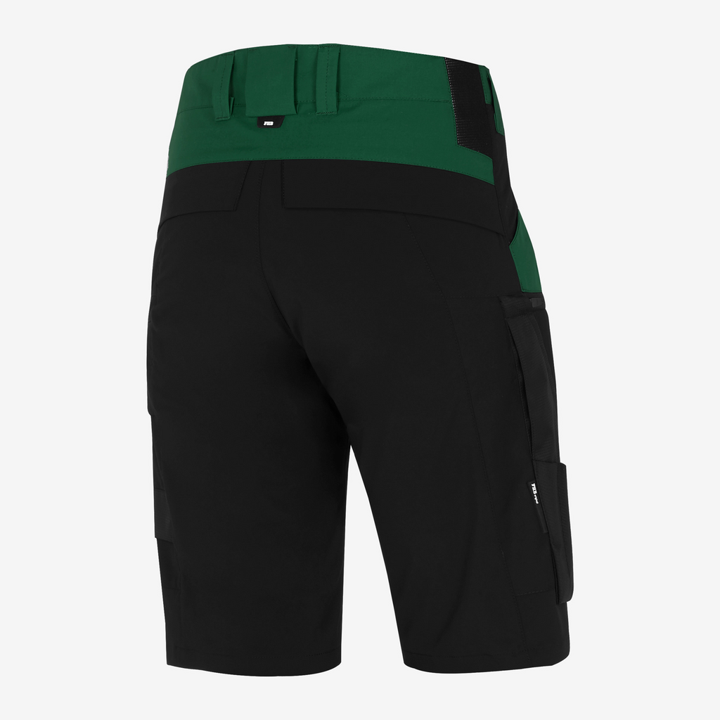 Shorts, Cargo, Schwarz, Grüne Taillenband, Tasche