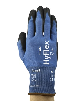 Handschuh, Arbeitshandschuh, blauer Handschuh, Rutschfest, Hyflex, Arbeitshandschuh, blau, Nylon, Gummigriff, Größe 9