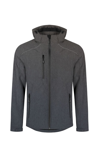 jacke, softshell, grau, hoodie, taschen
