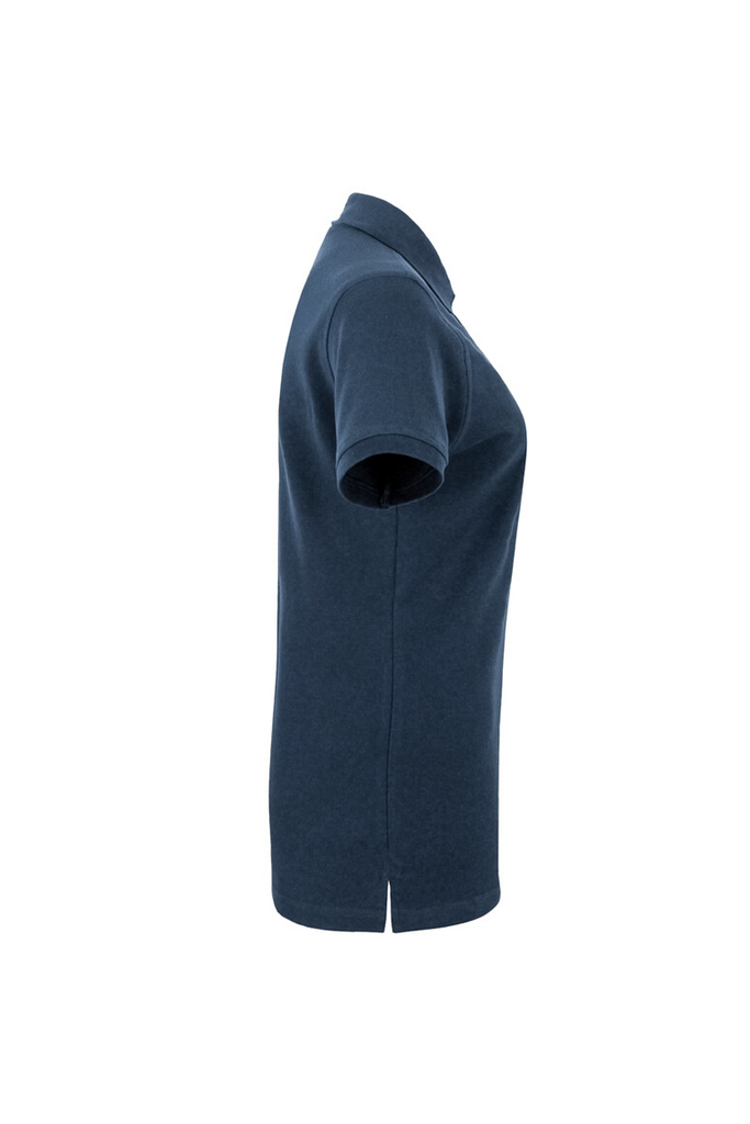 polohemd, kurzärmelig, blau, strickwaren, schlitzsaum