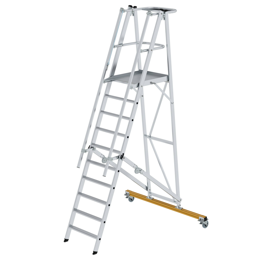 MUNK Plattformleiter klappbar/fahrbar 10 Stufen