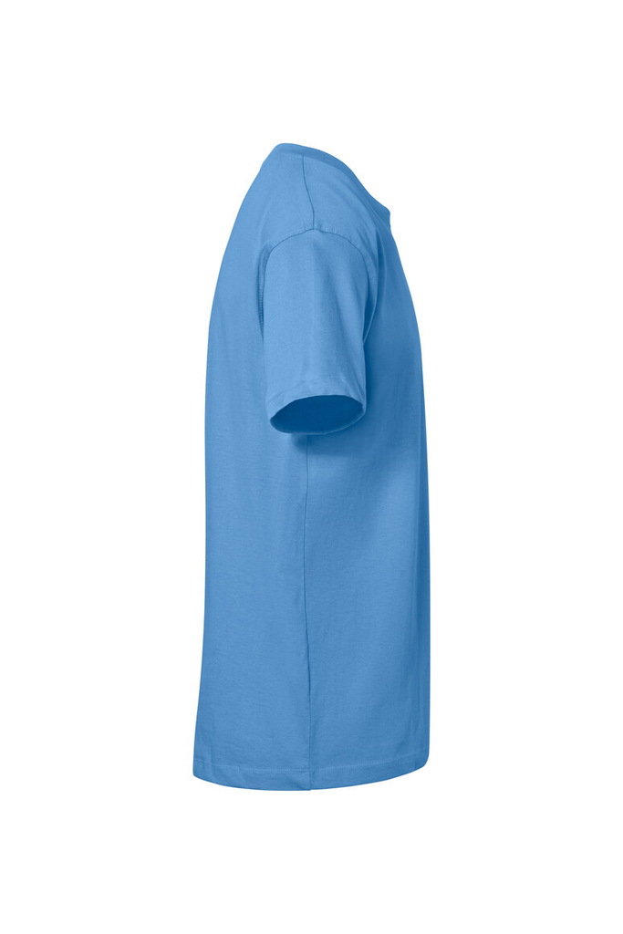 T-Shirt, Kurzarm, Blau, Rundhals, Baumwolle