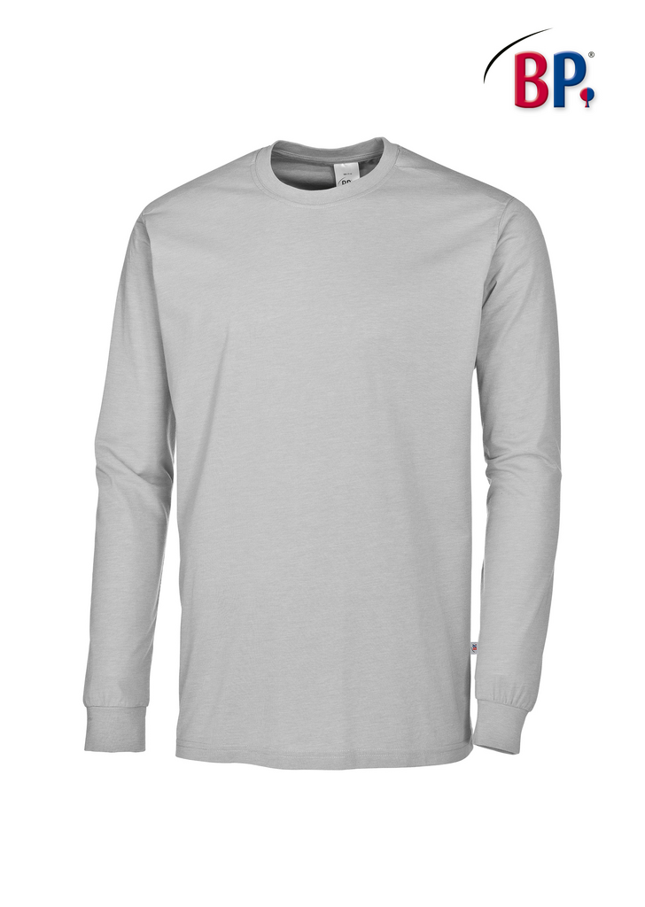 langsame, langarm, t-shirt, einfarbig, grau