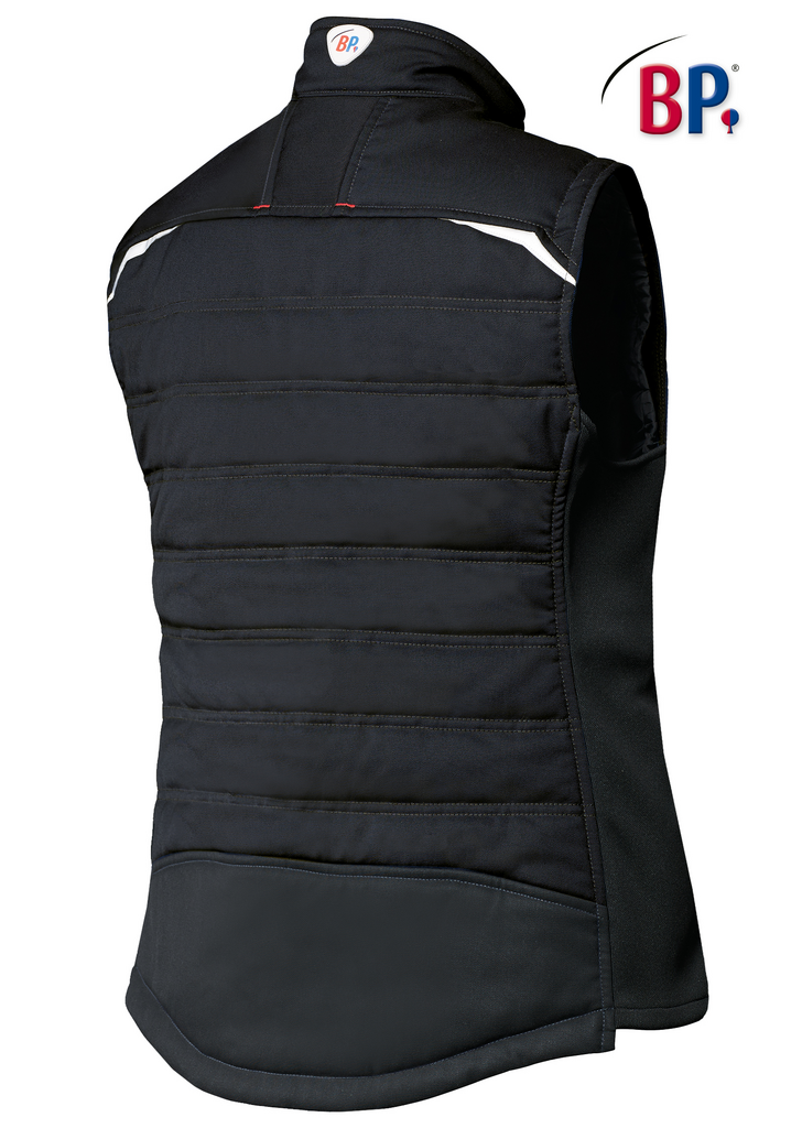 Gilet, Puffer, Schnitt, Schwarz,  matt